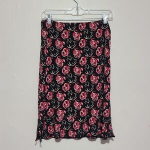 Parallel studio Women's Floral Black and Pink Skirt,,,